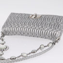 Miu Miu Matelasse Shoulder Bag Leather Silver Auth ka6801V-7