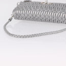 Miu Miu Matelasse Shoulder Bag Leather Silver Auth ka6801V-8