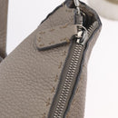 FENDI Celeria Shoulder Bag Leather Silver 8BT147 Auth ka6802A-19