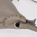 FENDI Celeria Shoulder Bag Leather Silver 8BT147 Auth ka6802A-5