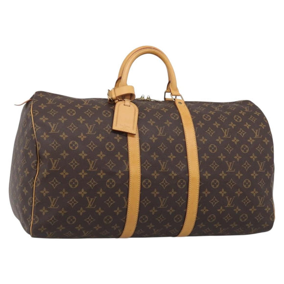 LOUIS VUITTON Monogram Keepall 55 Boston Bag M41424 LV Auth ka6805V