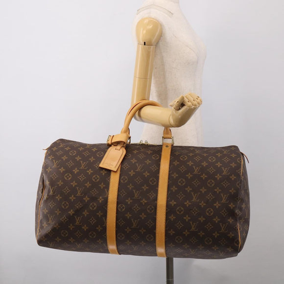 LOUIS VUITTON Monogram Keepall 55 Boston Bag M41424 LV Auth ka6805V