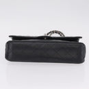 CHANEL Double Flap Chain Matelasse 25 Bag Caviar Skin Black CC Auth ka6806SAM-10