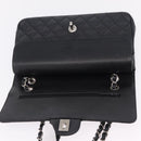 CHANEL Double Flap Chain Matelasse 25 Bag Caviar Skin Black CC Auth ka6806SAM-16