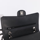 CHANEL Double Flap Chain Matelasse 25 Bag Caviar Skin Black CC Auth ka6806SAM-17