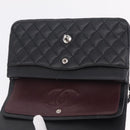 CHANEL Double Flap Chain Matelasse 25 Bag Caviar Skin Black CC Auth ka6806SAM-20