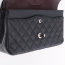 CHANEL Double Flap Chain Matelasse 25 Bag Caviar Skin Black CC Auth ka6806SAM-22