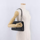 CHANEL Double Flap Chain Matelasse 25 Bag Caviar Skin Black CC Auth ka6806SAM-33