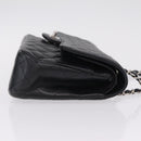 CHANEL Double Flap Chain Matelasse 25 Bag Caviar Skin Black CC Auth ka6806SAM-4