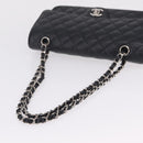 CHANEL Double Flap Chain Matelasse 25 Bag Caviar Skin Black CC Auth ka6806SAM-7
