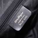 Salvatore Ferragamo Gancini Tote Bag Canvas Black Gold Auth ka6807-15