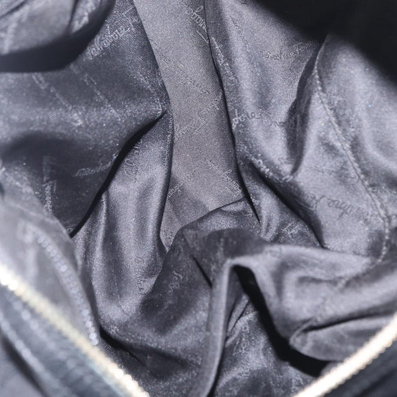 Salvatore Ferragamo Gancini Tote Bag Canvas Black Gold Auth ka6807