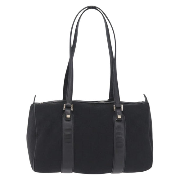 Salvatore Ferragamo Gancini Tote Bag Canvas Black Gold Auth ka6807