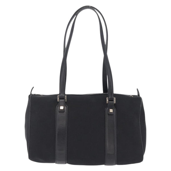 Salvatore Ferragamo Gancini Tote Bag Canvas Black Gold Auth ka6807