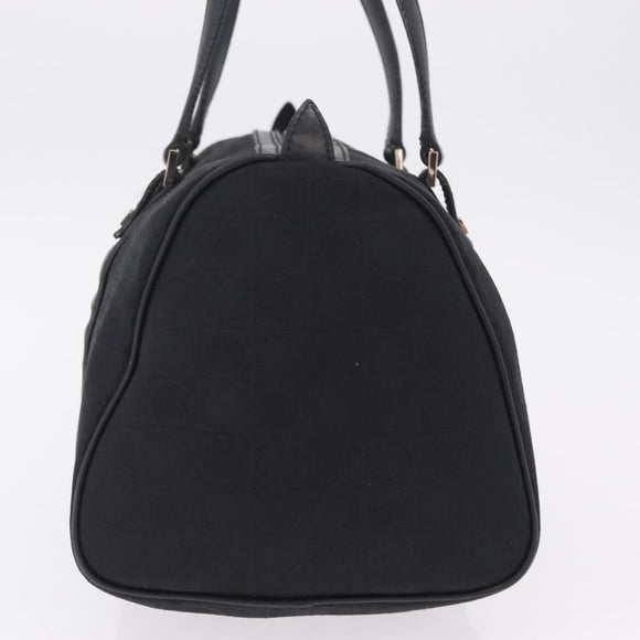 Salvatore Ferragamo Gancini Tote Bag Canvas Black Gold Auth ka6807
