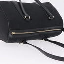 Salvatore Ferragamo Gancini Tote Bag Canvas Black Gold Auth ka6807-6