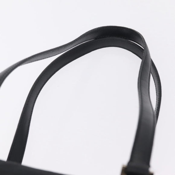 Salvatore Ferragamo Gancini Tote Bag Canvas Black Gold Auth ka6807