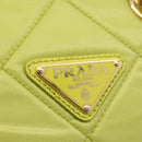 PRADA Chain Shoulder Bag Nylon LIme Green Gold Auth ka6808V-16