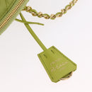 PRADA Chain Shoulder Bag Nylon LIme Green Gold Auth ka6808V-17
