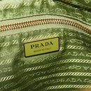 PRADA Chain Shoulder Bag Nylon LIme Green Gold Auth ka6808V-20