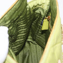 PRADA Chain Shoulder Bag Nylon LIme Green Gold Auth ka6808V-23