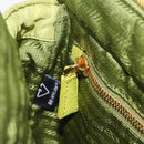 PRADA Chain Shoulder Bag Nylon LIme Green Gold Auth ka6808V-24