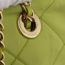 PRADA Chain Shoulder Bag Nylon LIme Green Gold Auth ka6808V-27