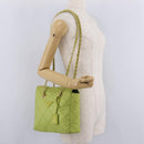PRADA Chain Shoulder Bag Nylon LIme Green Gold Auth ka6808V-28