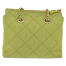 PRADA Chain Shoulder Bag Nylon LIme Green Gold Auth ka6808V-3