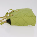 PRADA Chain Shoulder Bag Nylon LIme Green Gold Auth ka6808V-6
