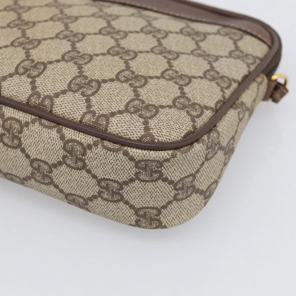 GUCCI GG Supreme Shoulder Bag PVC Beige Gold 007 115 6428 4002 Auth ka6811A