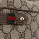 GUCCI GG Supreme Web Sherry Line Bag PVC Beige Gold 66 02 049 Auth ka6812-17