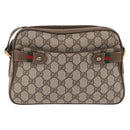 GUCCI GG Supreme Web Sherry Line Bag PVC Beige Gold 66 02 049 Auth ka6812-2
