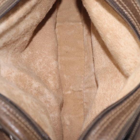 GUCCI GG Supreme Web Sherry Line Bag PVC Beige Gold 66 02 049 Auth ka6812