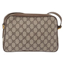 GUCCI GG Supreme Web Sherry Line Bag PVC Beige Gold 66 02 049 Auth ka6812-3