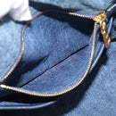 PRADA Canapa MM Hand Bag Denim Blue Gold Auth ka6817-23