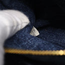 PRADA Canapa MM Hand Bag Denim Blue Gold Auth ka6817-24