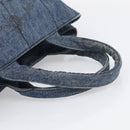 PRADA Canapa MM Hand Bag Denim Blue Gold Auth ka6817-7