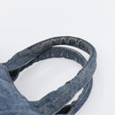 PRADA Canapa MM Hand Bag Denim Blue Gold Auth ka6817-8