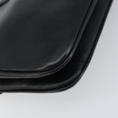 CELINE Chain Shoulder Bag Leather Black Gold Auth ka682-16