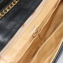 CELINE Chain Shoulder Bag Leather Black Gold Auth ka682-11