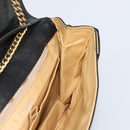 CELINE Chain Shoulder Bag Leather Black Gold Auth ka682-18