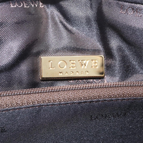 LOEWE Shoulder Bag Suede Ivory Gold Auth ka6822