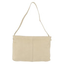 LOEWE Shoulder Bag Suede Ivory Gold Auth ka6822-2