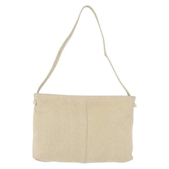 LOEWE Shoulder Bag Suede Ivory Gold Auth ka6822
