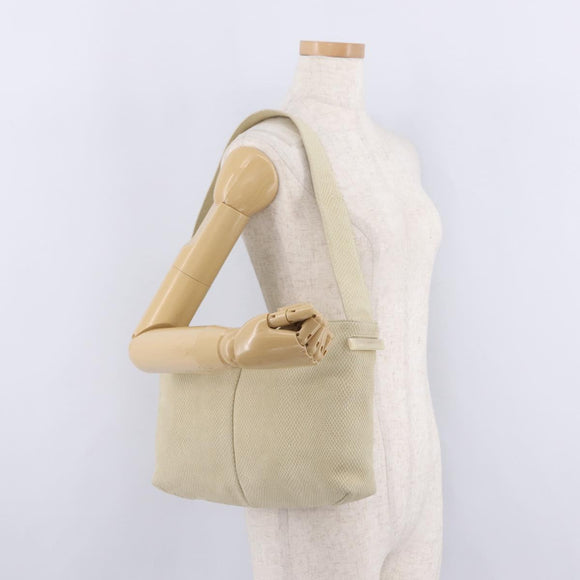 LOEWE Shoulder Bag Suede Ivory Gold Auth ka6822