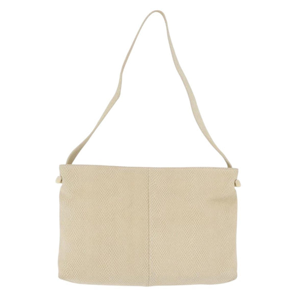 LOEWE Shoulder Bag Suede Ivory Gold Auth ka6822