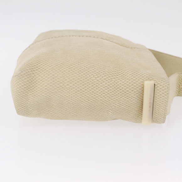 LOEWE Shoulder Bag Suede Ivory Gold Auth ka6822