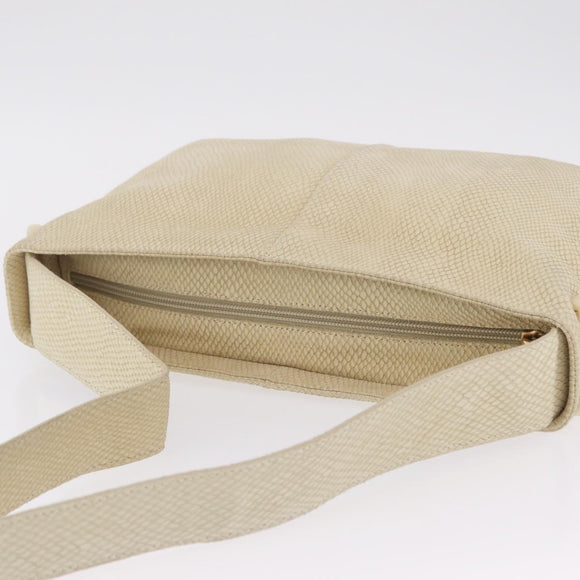 LOEWE Shoulder Bag Suede Ivory Gold Auth ka6822