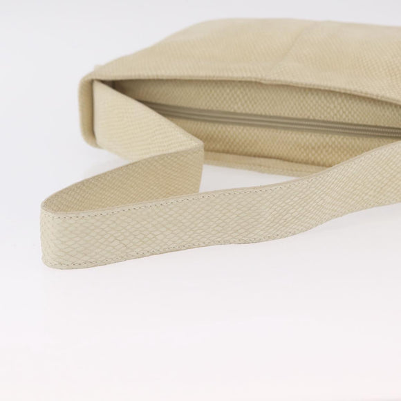 LOEWE Shoulder Bag Suede Ivory Gold Auth ka6822